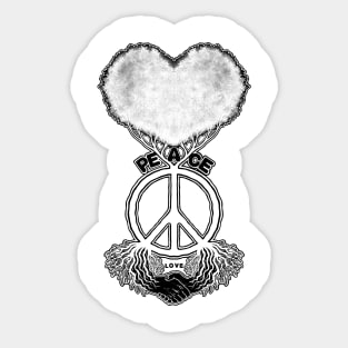 Peace symbol with tree peace sing Sticker